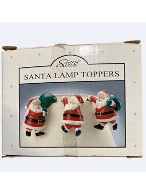 Scotts Santa Lamp Toppers Collectible Giftware Set Of 3 Figures
